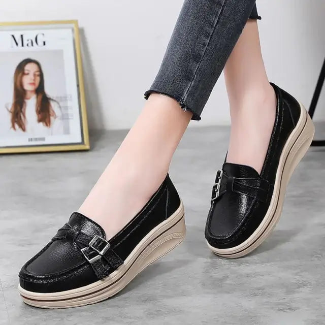 Mocassim Feminino Ortopédico de Couro