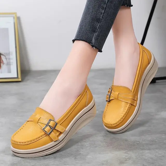 Mocassim Feminino Ortopédico de Couro