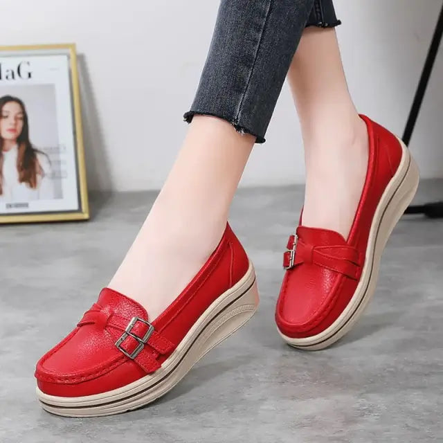 Mocassim Feminino Ortopédico de Couro