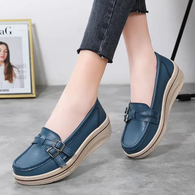 Mocassim Feminino Ortopédico de Couro